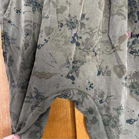 Desigual We Love Love Pleated Harem Drop Crotch Jogger Pants Size 28 Y2K Grunge - Picture 7 of 12